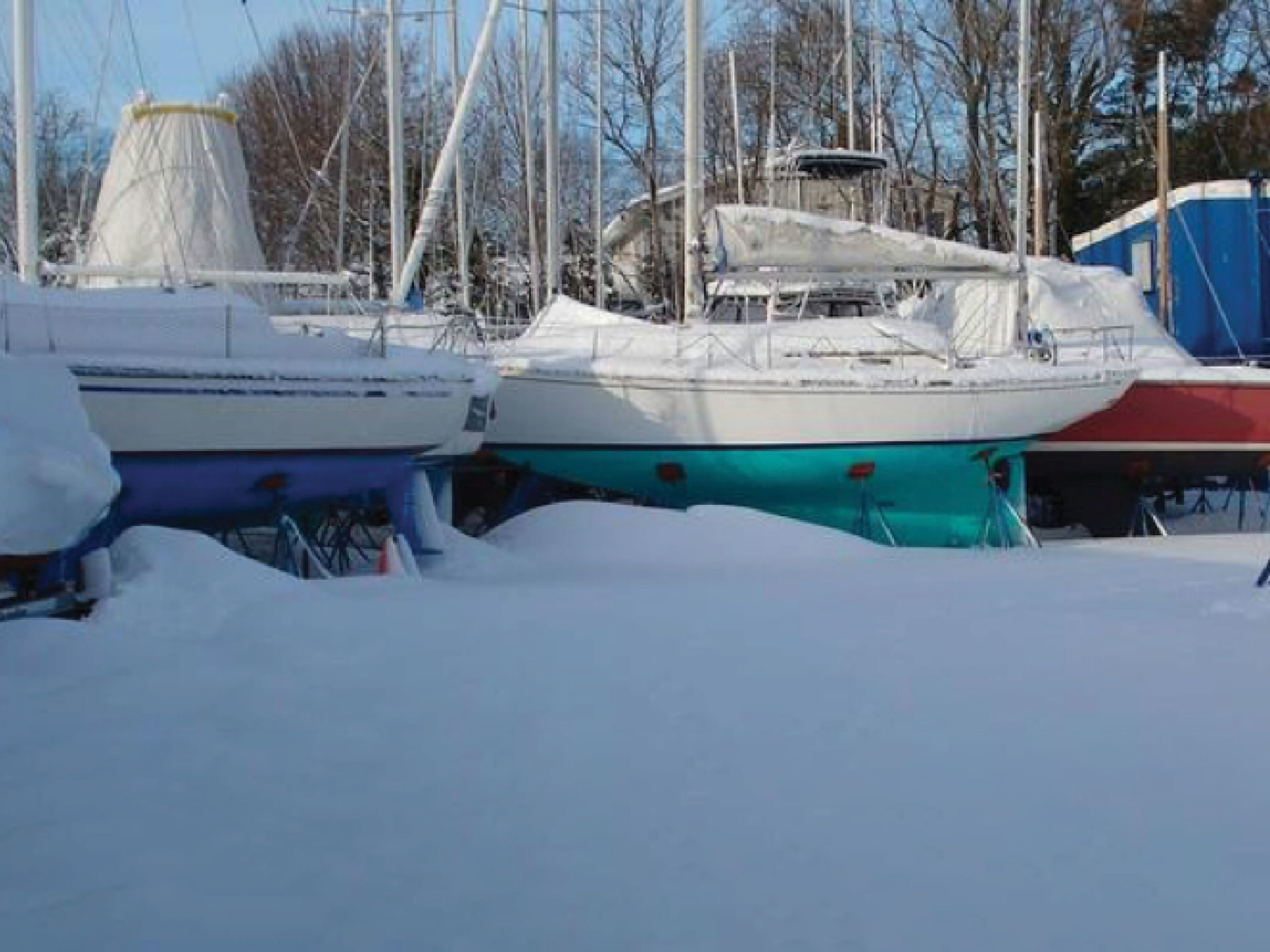 Winter dry boat storage at Fair Haven Yacht Works